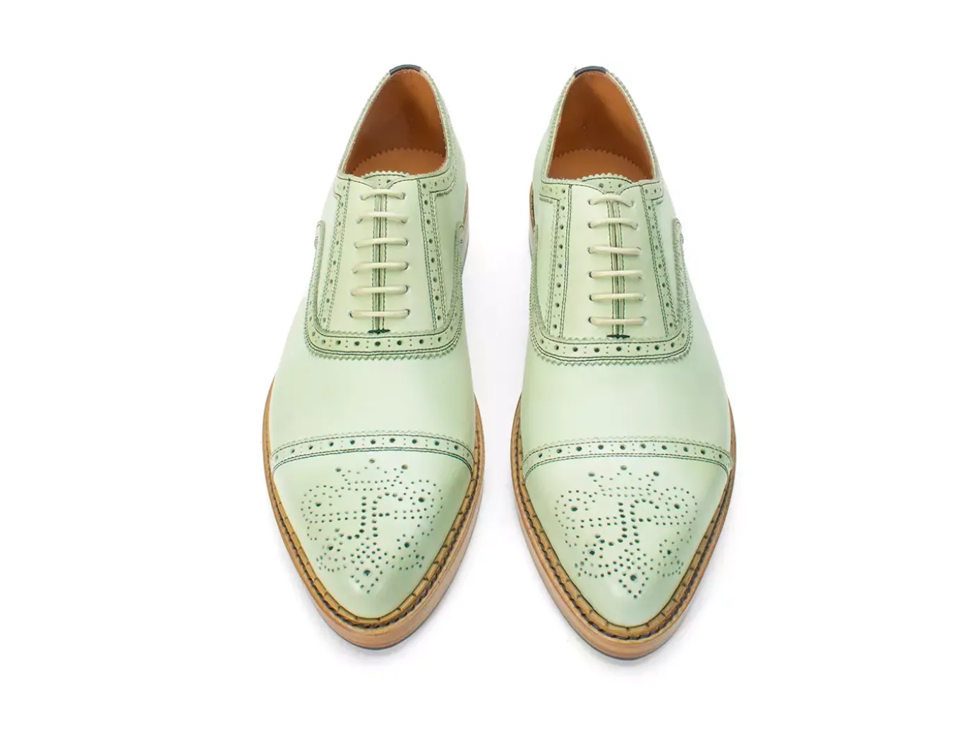Fluevog Shoes Edda | Modern Brogue Shoe Green Outlet