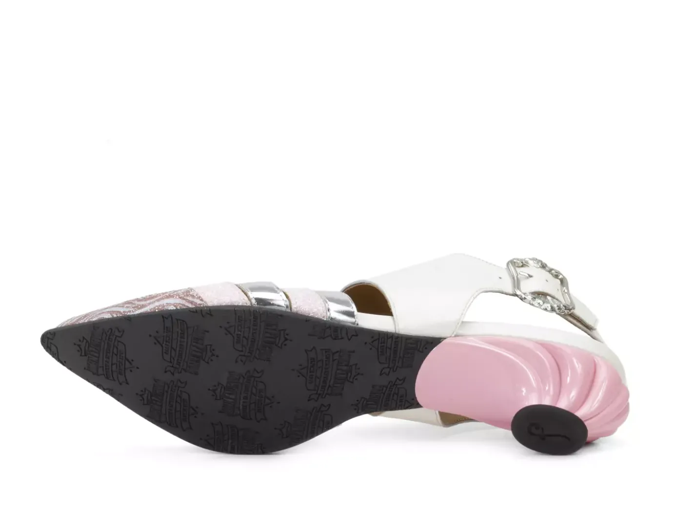 Fluevog Shoes Ellychnia | Strappy Slingback Heel Pink/Silver Clearance