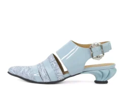 Fluevog Shoes Ellychnia | Strappy Slingback Heel Blue Best Sale