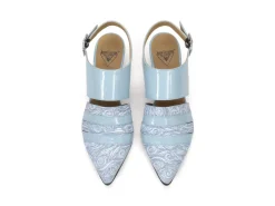 Fluevog Shoes Ellychnia | Strappy Slingback Heel Blue Best Sale