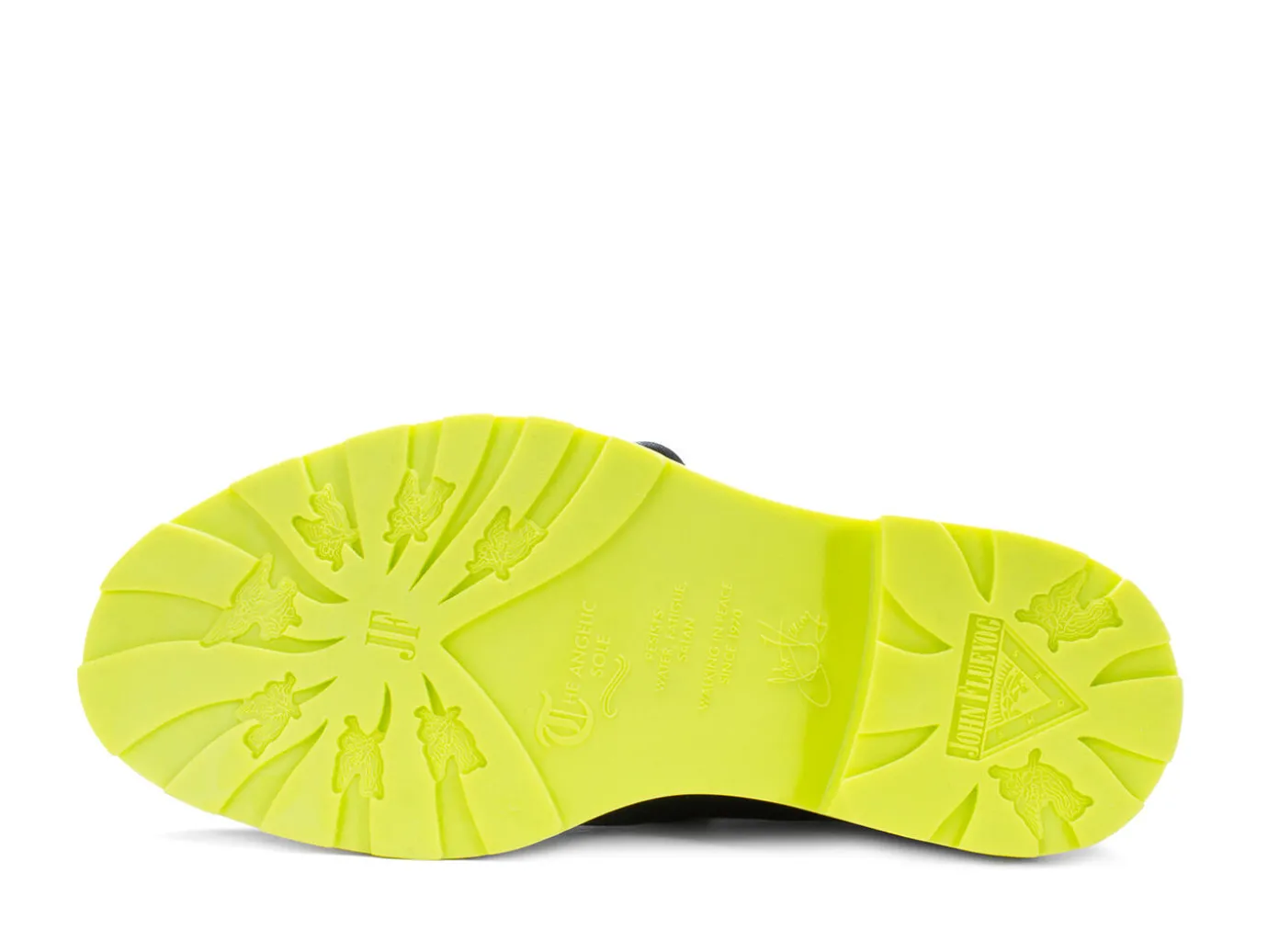 Fluevog Shoes Felix | Wingtip Brogue With Neoprene Black/Lime Discount