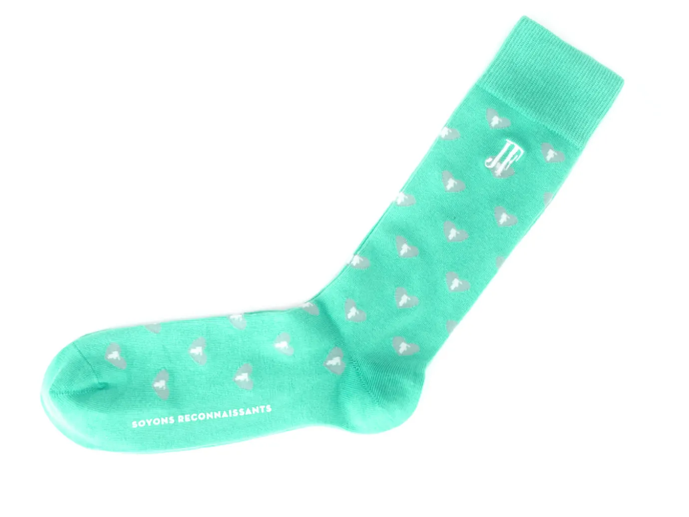 Fluevog Shoes Fine Vog Socks | Sock With Hearts Teal Cheap