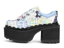 Fluevog Shoes Fizzy | Flowery Platform Shoe Patchwork New