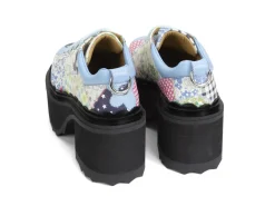 Fluevog Shoes Fizzy | Flowery Platform Shoe Patchwork New