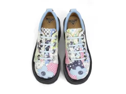 Fluevog Shoes Fizzy | Flowery Platform Shoe Patchwork New
