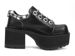 Fluevog Shoes Fizzy | Flowery Platform Shoe Black/White Outlet