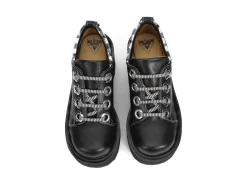 Fluevog Shoes Fizzy | Flowery Platform Shoe Black/White Outlet