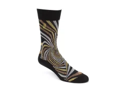 Fluevog Shoes Ford Vog Socks | Optical Illusion Sock Black/Metallic Online