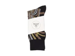 Fluevog Shoes Ford Vog Socks | Optical Illusion Sock Black/Metallic Online