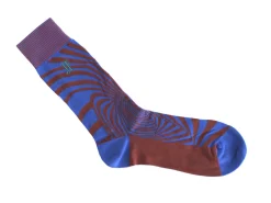 Fluevog Shoes Ford Vog Socks | Optical Illusion Sock Blue/Copper Best