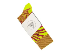 Fluevog Shoes Ford Vog Socks | Optical Illusion Sock Yellow/Orange Fashion