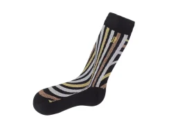 Fluevog Shoes Ford Vog Socks | Optical Illusion Sock Black/Metallic New