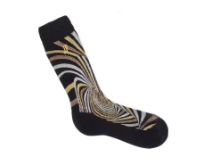 Fluevog Shoes Ford Vog Socks | Optical Illusion Sock Black/Metallic Fashion