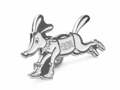 Fluevog Shoes Freddy The Fluedog Pin | Enamel Pin Silver/White Hot