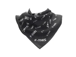 Fluevog Shoes F-This Bandana Scarf | Wool And Silk Headscarf Black/White Online