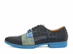 Fluevog Shoes Fuller | Colourblock Lace-Up Shoe Blue/Green/Black Cheap