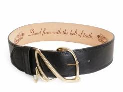 Fluevog Shoes Gawain Belt | Wide Waist Belt Black Cheap