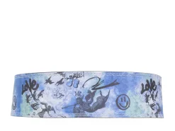 Fluevog Shoes Gawain Belt | Wide Waist Belt Blue Graffiti Hot