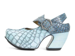 Fluevog Shoes Generator | Platform Slingback Heel Blue Croc Sale