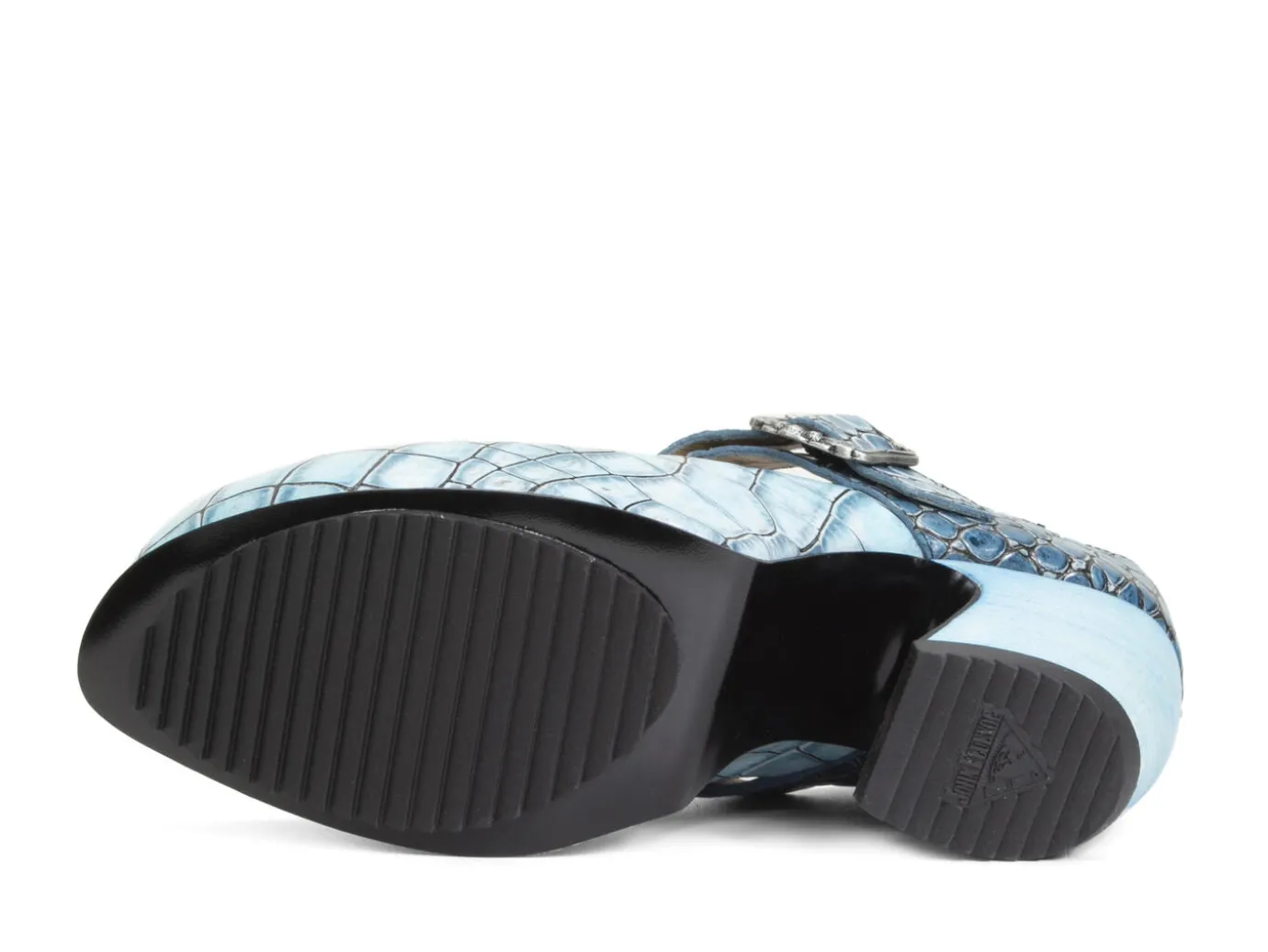 Fluevog Shoes Generator | Platform Slingback Heel Blue Croc Sale