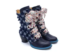Fluevog Shoes Gladstone | Mid-Calf Lace-Up Boot Blue Denim Cheap
