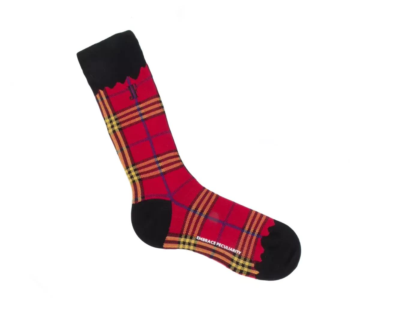 Fluevog Shoes Hazel Vog Socks | Knit Plaid Sock Red Cheap