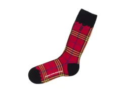 Fluevog Shoes Hazel Vog Socks | Knit Plaid Sock Red Cheap