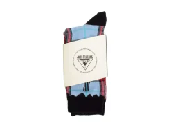 Fluevog Shoes Hazel Vog Socks | Knit Plaid Sock Light Blue Best