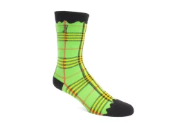 Fluevog Shoes Hazel Vog Socks | Knit Plaid Sock Green Hot