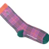 Fluevog Shoes Hazel Vog Socks | Knit Plaid Sock Purple/Teal Hot
