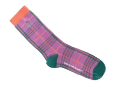 Fluevog Shoes Hazel Vog Socks | Knit Plaid Sock Purple/Teal Hot