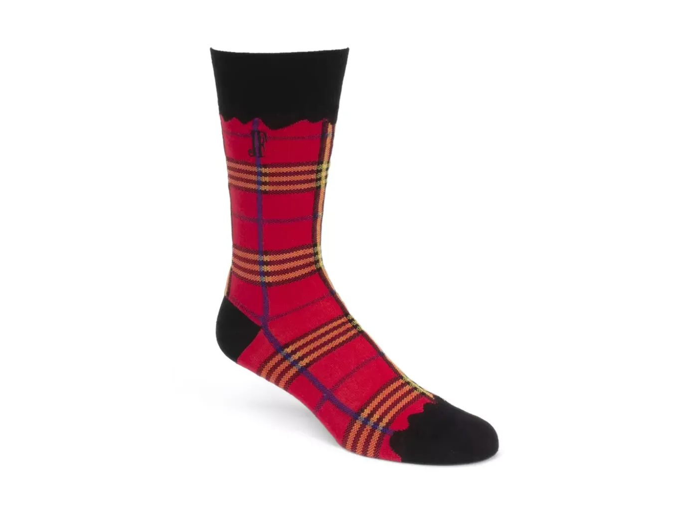 Fluevog Shoes Hazel Vog Socks | Knit Plaid Sock Red Clearance
