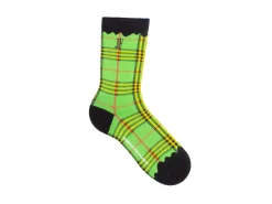 Fluevog Shoes Hazel Vog Socks | Knit Plaid Sock Green Best