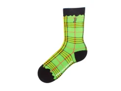 Fluevog Shoes Hazel Vog Socks | Knit Plaid Sock Green Best