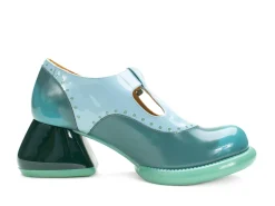 Fluevog Shoes Hockney | T-Strap Leather Shoes Turquoise Sale