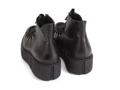 Fluevog Shoes Hooke | Lace-Up Platform Hiker Boot Black Flash Sale