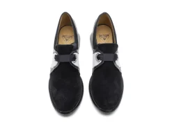 Fluevog Shoes Jasper | Swirly Shoe With Ribbon Laces Black/White Outlet