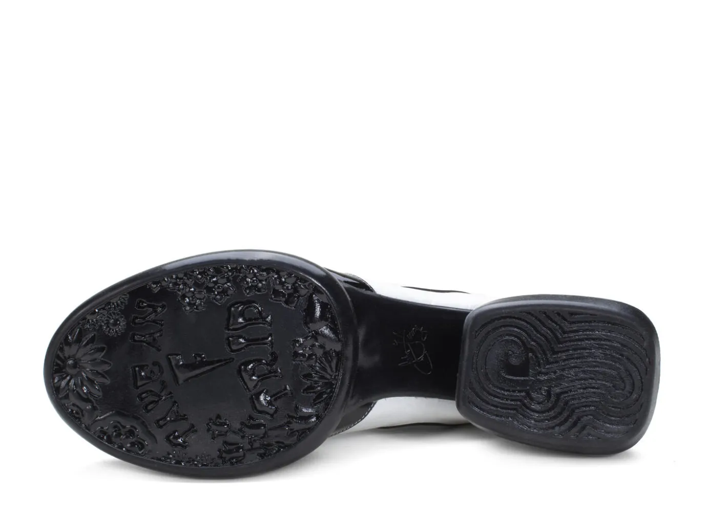 Fluevog Shoes Jasper | Swirly Shoe With Ribbon Laces Black/White Outlet