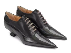 Fluevog Shoes Jenne | Elegant Lace-Up Heel Black Metallic Online