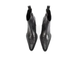 Fluevog Shoes Joan | Asymmetrical Ankle Boot Black Emboss Online