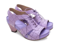 Fluevog Shoes Joni | Lace-Up Slingback Sandal Purple Weave Cheap