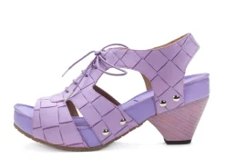 Fluevog Shoes Joni | Lace-Up Slingback Sandal Purple Weave Cheap