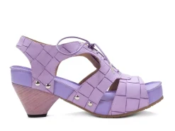 Fluevog Shoes Joni | Lace-Up Slingback Sandal Purple Weave Cheap
