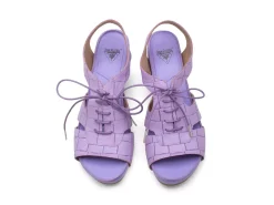 Fluevog Shoes Joni | Lace-Up Slingback Sandal Purple Weave Cheap