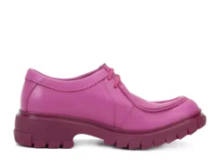 Fluevog Shoes Jueves | Casual Leather Shoe Pink Hot