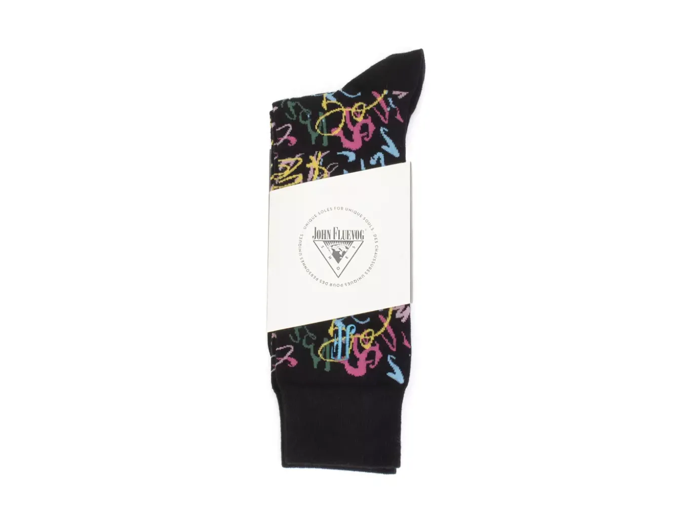 Fluevog Shoes Juniper Vog Socks | Abstract Knit Sock Black/Multi Discount