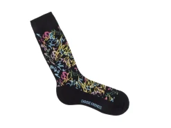 Fluevog Shoes Juniper Vog Socks | Abstract Knit Sock Black/Multi Store