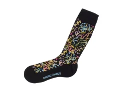 Fluevog Shoes Juniper Vog Socks | Abstract Knit Sock Black/Multi Store