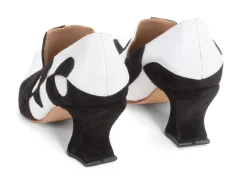 Fluevog Shoes Kaija | Loafer Heel With Hearts Black/Bone Best Sale
