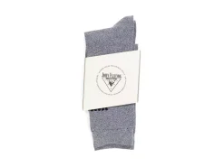Fluevog Shoes Kermit Vog Socks | Solid-Coloured Lurex Sock Silver/Black Best Sale